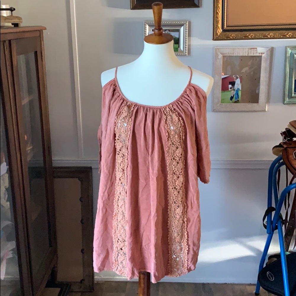 Boutique Top Terra-cotta Boho Flowy
